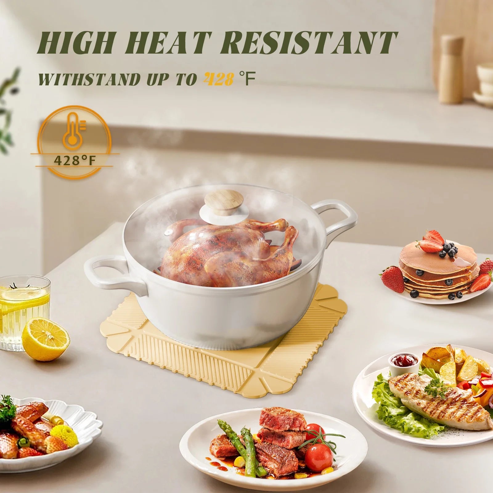 Eary Multifunctional Placemats and Coasters Table Mats Home Foldable Storage Box Kitchen Place Mat Food Organizer Heat Resistant